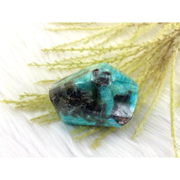 Amazonite Free Form, 274G Amazonite FreeForm, Amazonite Palm Stone, 64MM - Picture 3 of 7